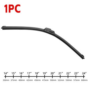 1Pc High Quality U-J Hook Car Wiper Blade Boneless Soft Rubber Windshield Wipers Low Noise Clear Wiping Replacement 14"~24"