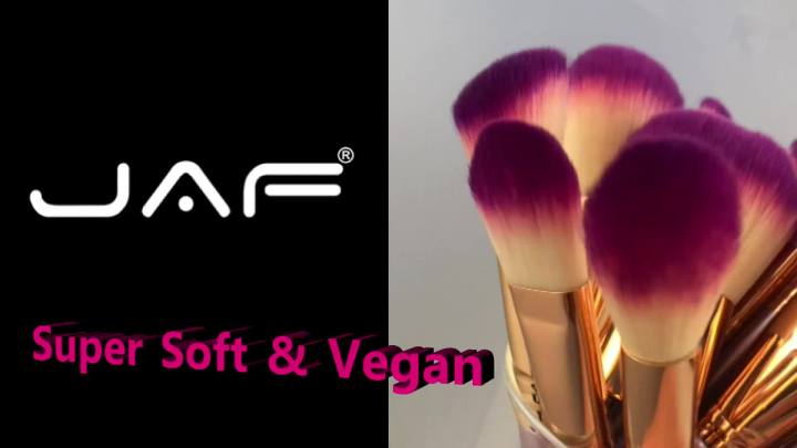 Jaf beauty makeup brush set professional women travel cosmetic kit purple pink