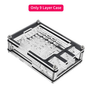 Raspberry Pi 5 Acrylic Case 9 Layer Design Shell Support Cooling Fan Active Cooler Aluminum Heatsink for Raspberry Pi 5 RPI5 Pi5