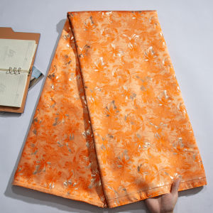 SJD French Gold Demask Brocade Lace Fabric 2024 High Quality African Nigerian Jacquard Tulle Lace Fabric For Women Party Dresses