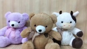 Boneka Panda Bear Kelinci Sit Animal Pita Dada Bordir Rassel L