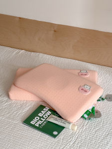 Bio-Based Cotton Knitted Low Neck Support Pillow for Teens And Children Removable Cover Flat Pillow Soft Pillow Easy Care