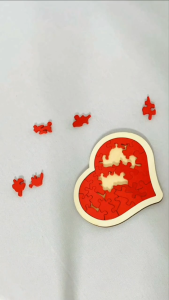 Wooden Heart Shape Love Puzzle - I Love You Puzzle Toys Unique Shaped