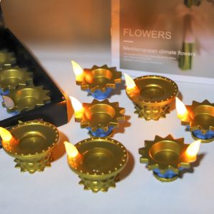2024 New Deepavali Decorative Items Diwali Simulation LED Candle Lamp Deepavali Decorative Candle Small Floating Decorations Oil Lamp