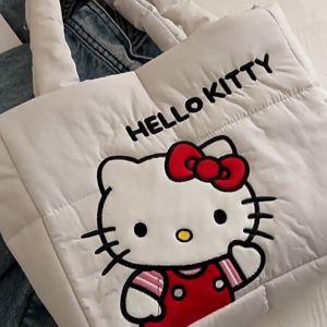 กระเป๋าสะพายไหล่ Sanrio Puffy Bag กระเป๋าผ้านุ่ม จุของได้เยอะ พร้อมส่งจากไทย