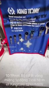 Kingtony 12107MRN/Bộ cờ lê vòng miệng tự động 7 cái hệ mét 10-19mm