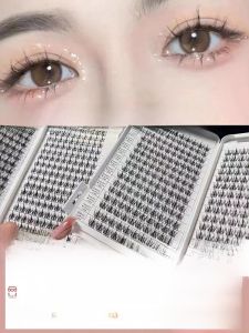 MONLEYTA | Natural Simulation Single Cluster Fan Eye False Eyelashes Lazy Person Three-Step Fairy Hair Storage Book Pocket