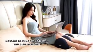 (GIẢM ĐAU HIỆU QUẢ) Máy massage chân bấm huyệt tự động cao cấp máy massage bàn chân máy mát xa chân bấm huyệt hồng ngoại 3 chế độ xoa bóp chườm nóng có tay cầm điều khiển