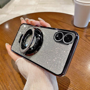 Oppo A38 4G Silicone Phone Case Anti-fall Desktop Version A18 4G Overseas Edition Protective Cover Gradient Sparkle CPH2591 Creative CPH2579