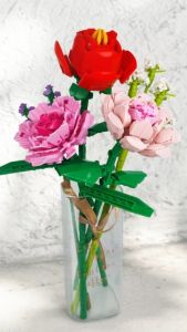 Flower Building blocks - garden series rose Lily Sunflower diy toy decorative flower - Home deco Gift - CNY Raya Haji New Design 2023 Valentine Day Birthday Convocation Gift ideas - LITTLE THINGY