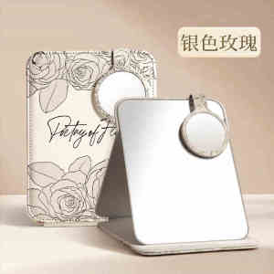 Foldable Dual-Sided Makeup Mirror 10x Magnification Blackhead Removal Dormitory Desktop Portable Comb 100 Combs Beauty Mirror