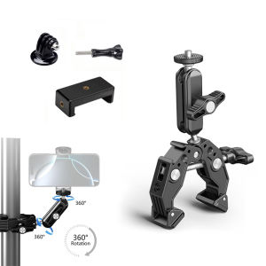 360° Rotatable Universal Clamp Mount 1/4 Thread Phone Camera Holder Bicycle Pole Clip For GoPro Action Camera Smartphone