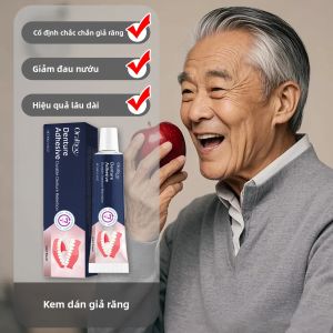 Kem Dính Răng Giả ORALHOE 40G Cố Định Săn Chắc Lâu Dài Giảm Đau Bằng Kẹo Cao Su Hiệu Ứng Ổn Định Không Lỏng Dễ Dàng Sử Dụng Chăm Sóc Răng Giả