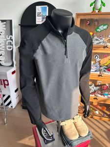 OUMULONG | Semi High Collar Zip Long Sleeve Turtleneck Sweater