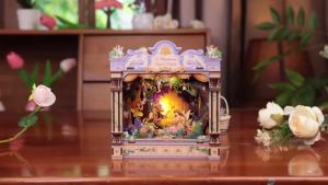 CUTEBEE Midsummer Dream DIY Book Nook Kit LED Miniature Wooden Dollhouse for Adults 3D Puzzle Bookshelf Insert Decor Craft Gift