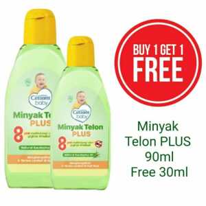 Cussons Baby Telon Oil Plus- Minyak Telon Bayi 90 ml free 30 ml