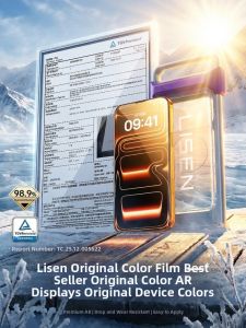 Lisen | 3D Curved Full Coverage AR Anti-Reflective Enhanced Clarity Tempered Glass Screen Protector