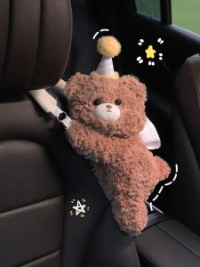 Cute Plush Car Seat Side Hanging Tissue Box Creative Cartoon Interior Vehicle Backrest Tissue Hanging Bag Storage Organizer