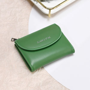 Simple and Short Small Wallet Female Ins Exquisite and Practical Pure Color Small Multi-Card Position Zipper Hasp Coin Purse