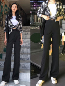 Quần Ống Rộng Cạp Cao Chất Lượng Cao Cho Nữ Mùa Xuân Thu Quần Dài Ống Đứng Rộng Rãi Thoải Mái Phong Cách Công Sở