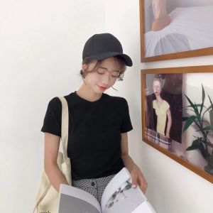 Áo Thun Cotton Cổ Tròn Tay Ngắn Ôm Vừa Vặn Mùa Hè Cho Nữ Chất Liệu Cotton Nguyên Chất Thoải Mái Thoáng Khí Mặc Đi Làm