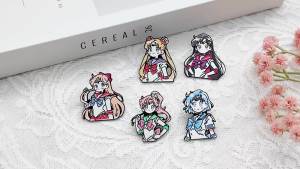 Bandai | Huy Hiệu Cài Áo Kim Loại Hình Nhân Vật Hoạt Hình Sailor Moon Dễ Thương Dành Cho Ba Lô Và Phụ Kiện Trang Phục