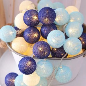 Party Wedding Color Light String 10/20 LEDs Cotton Thread Balls String Lights Battery Christmas Decorations Home Decoration Lamp