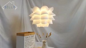 Modern Chandelier Ceiling Hanging Light Lampshade Inspired on Lotus Flower Design Pendant Lamp for Holiday Living Room Bedroom Study and Dinning Room Light Decoration 36cm Diameter (White Without Bulb)