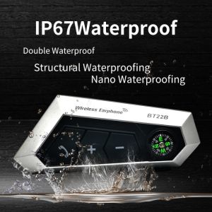 COD Motorcycle Helmet Bluetooth Headset Waterproof Bluetooth 5.0 Motorbike Wireless Earphones with Microphone with Built-in 1000 MAh Compass for IPhone IPad  Android