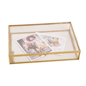 Custom Antique Rectangular Glass Jewelry Storage and Display Box