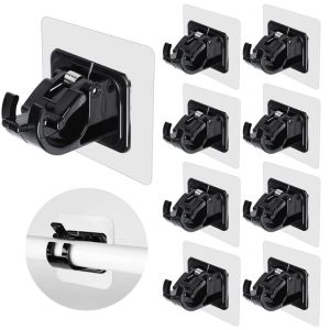 1/2Pcs Curtain Rod Bracket No Drilling Self Adhesive Curtain Rod Holder Hooks Hangers for Bathroom Kitchen Home Bathroom & Hotel Use