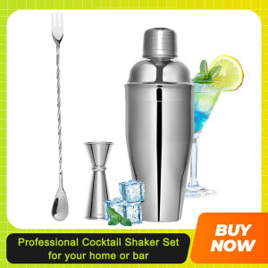 500/700ml Professional Cocktail Shaker Stainless Steel Cocktail Shaker Martini Boston Shaker For Bartender Tools Wine Mixer Set