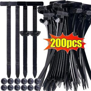 10-200Pcs Car Nylon Cable Tie Buckle Multipurpose Self locking Cables Ties DIY Fixed Strap Heavy Duty Car Baffle Fastener Home Storage Supplies