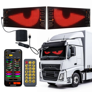 2PCS LED Devil Eye Light for Car Truck Windshield Animated LED Matrix Panel Sign Flexible Programmable Digital Display Light APP