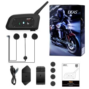 EJEAS V6 PRO + Bluetooth Tai Nghe Mũ Bảo Hiểm Xe Máy 6 Người Lái Xe Liên Lạc Nội Bộ 800m Bộ Liên Lạc IP67 Máy Nghe Nhạc Chống Nước Giảm Tiếng Ồn