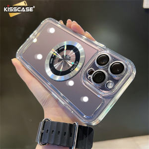 [Kèm ống kính] Kisscase Ốp sạc không dây vỏ cho iPhone không gian trong suốt chính hãng 14 Pro Max plus kèm máy ảnh Miếng dán kính Vỏ mặt sau trong suốt chống sốc cho iPhone 14 Plus 13 12 11