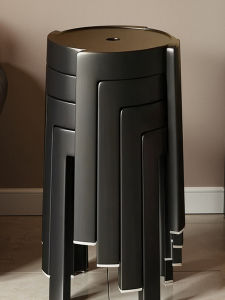 Thickened Plastic Stool Home Use round Stool Durable Stackable Guest Extra Chair Dining Table Chair Lightweight Luxury Style