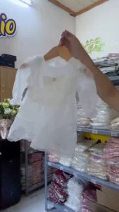 BD136 Body váy công chúa cho bé gái sơ sinh RIOKIDS váy đầy tháng thôi nôi chơi tiệc ren trắng cho bé