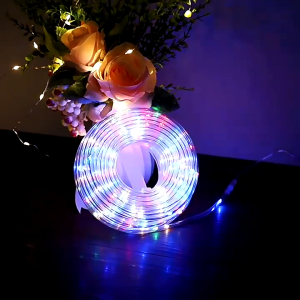 ไฟกระพริบ ไฟตกแต่ง ไฟกระพริบโซล่าเซลล์ LEDยาว 12 เมตร 100 ดวง 8โหมด ไฟประดับตกแต่งเต็นท์ ไฟเส้น ไฟแต่งสวน แต่งสว