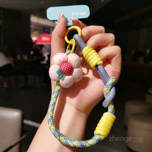 สายโทรศัพท์แบบสั้นพันข้อมือสำหรับผู้ชายและผู้หญิงแบบอเนกประสงค์ สายโทรศัพท์แบบพกพา สายสะพายแขน 2 ห่วง ทนทาน สายโทรศัพท์แบบใหม่