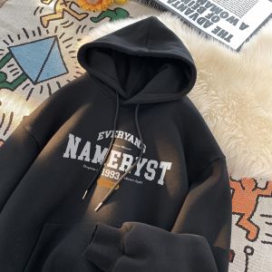 Heavyweight Cotton Hoodie Mens Thickened Fleece Loose Fit High Street Style Autumn Winter Jacket Casual Youth Fashion