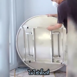 🔥ราคาถูกที่สุด🔥 โต๊ะพับสแตนเลส โต๊ะรับประทาน อเนกประสงค์ โต๊ะสแตนเลสกลมพับได้ โต๊ะอาหาร กลม โต๊ะสแตนเลส 304 โต๊ะพับได้