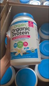 Mẫu mới của Mỹ bột đạm thực vật hữu cơ hương VANI 1200g 1.2kg Orgain Organic Protein Plant Based Protein Powder