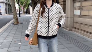 Jacket For Women clothes jacket Long Sleeve Printed with zipper 61212