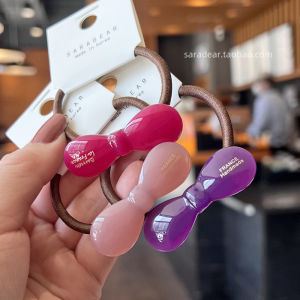 ริบบิ้นผูกผมโบว์ผีเสื้อขนาดเล็กสีลูกกวาดสไตล์ฝรั่งเศส ริบบิ้นผูกผมสำหรับผู้หญิง ริบบิ้นผูกผมแบบมีสายรัด