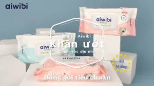 Khăn Giấy Ướt Aiwibi Cao Cấp Không Mùi 80 Miếng/Gói Nhẹ Dịu An Toàn Cho Bé