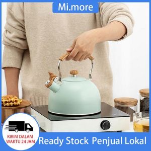 Mi.more Bersiul Teh Ketel 2.5L Stainless Steel Krem/Hijau/Puith Matte Kompor Enamel Food Grade Teko dengan Pegangan Tahan Panas untuk Kompor Induksi Gas