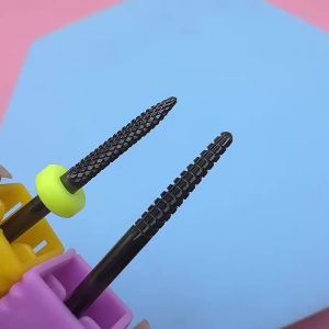 Black Ceramic Nail Drill Bit 3/32" – Sharp Durable Electric Nail File Bit for Gel Polish Removal Acrylic Shaping & Cuticle Clea