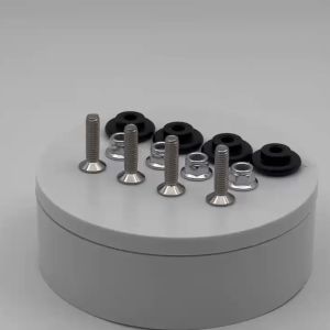 4Pcs Motorcycle Luggage Bushing Pad Universal ABS Aluminum Alloy Black Top Rubber For Storage Box