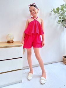 Girls/Tweens halter self-tie romper